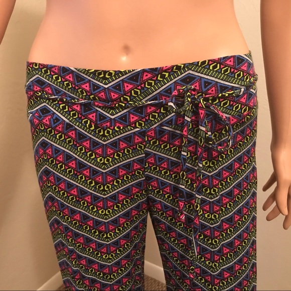 Boho Colorful Pants, NWOT, Elastic Back XS - Picture 2 of 4
